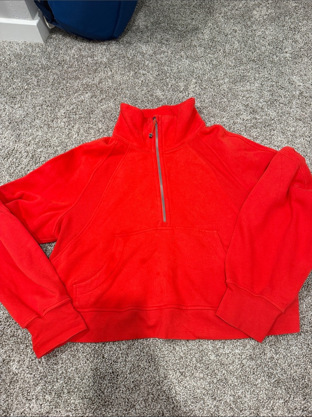 lululemon athletica Red Half-Zip Cowl Sweater